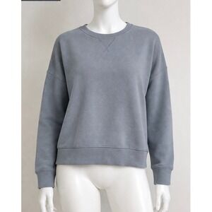 Spanx AirEssentials Crewneck Sweatshirt Stormy Sky Blue Gray Pullover Pleat  XL